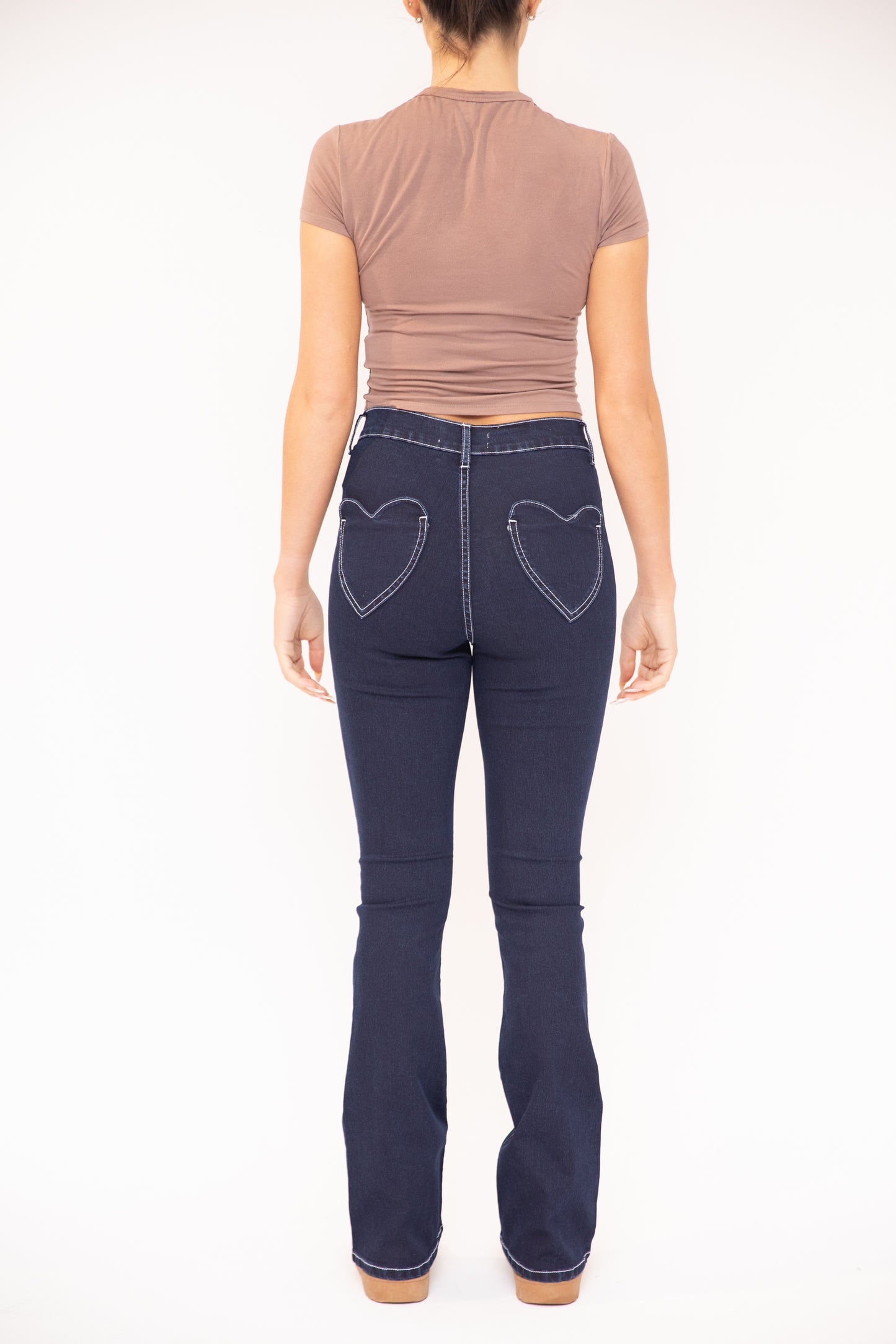 Bianca Heart High Waisted Flare Disco Jean