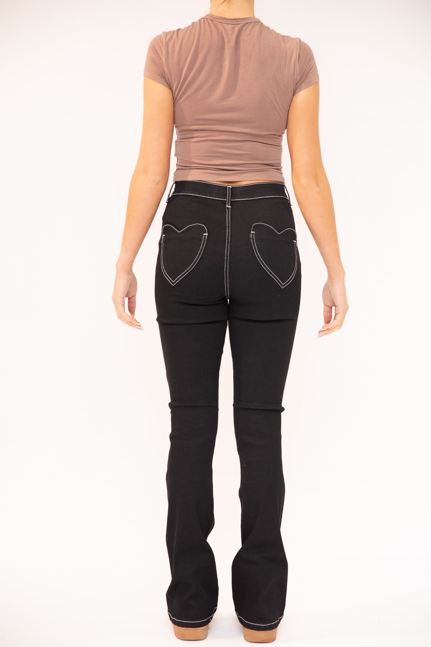 Bianca Heart High Waisted Flare Disco Jean