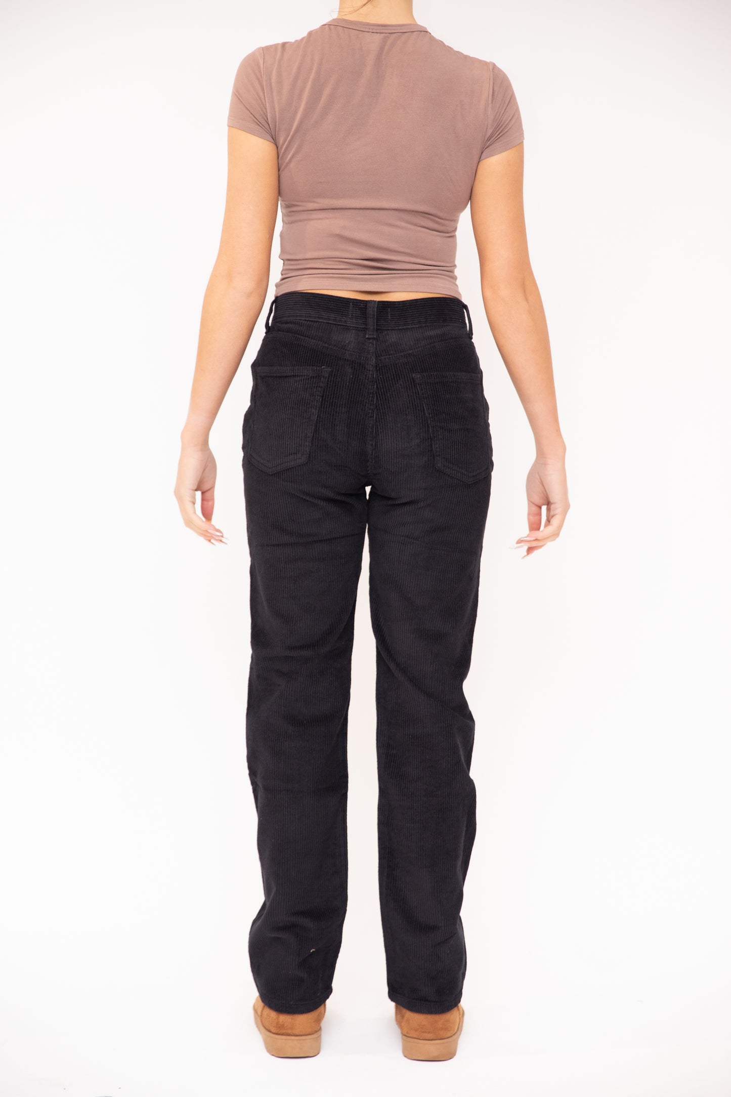 Olive Cord Straight Leg Trousers