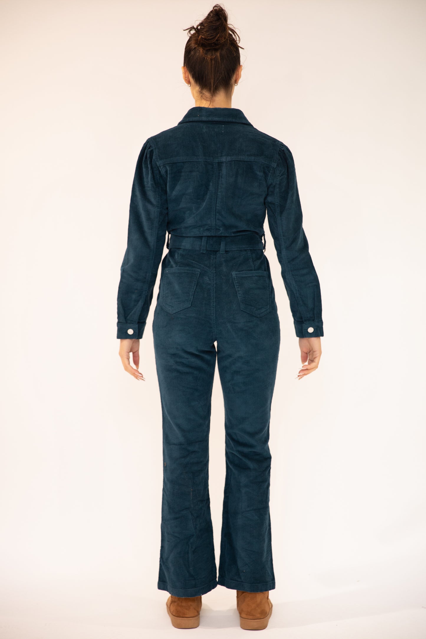 Flora Cord Wide Leg Belted Jumpsuit