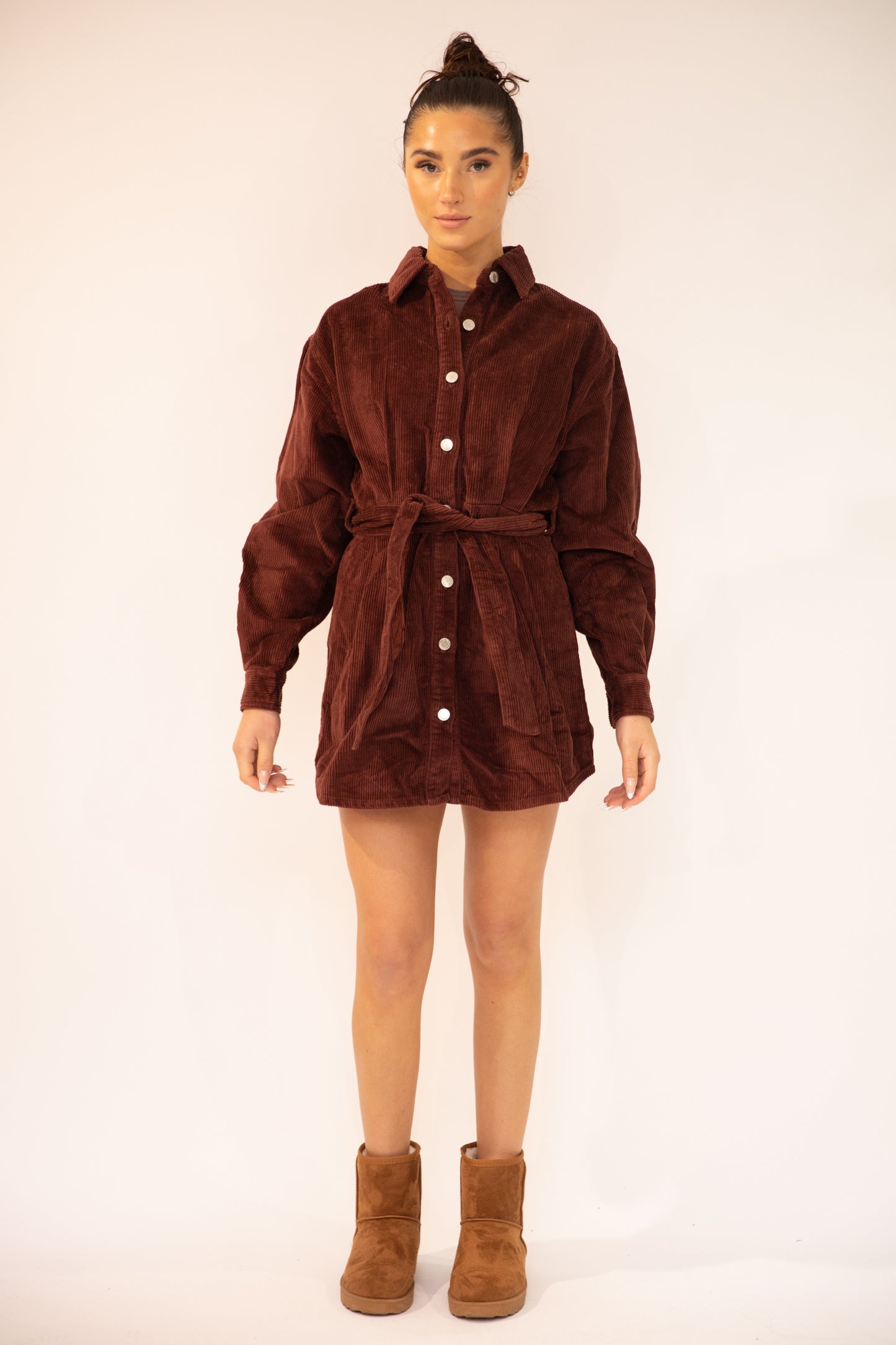 River Cord Shirt Dress