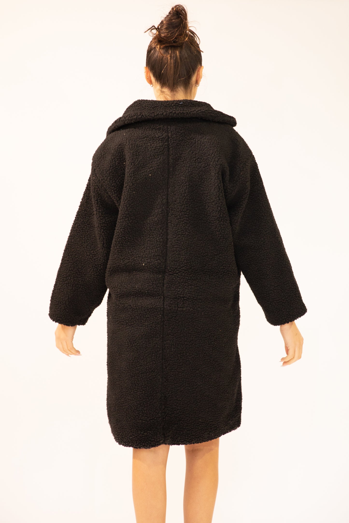 Teddy Longline Double Breasted Borg Jacket
