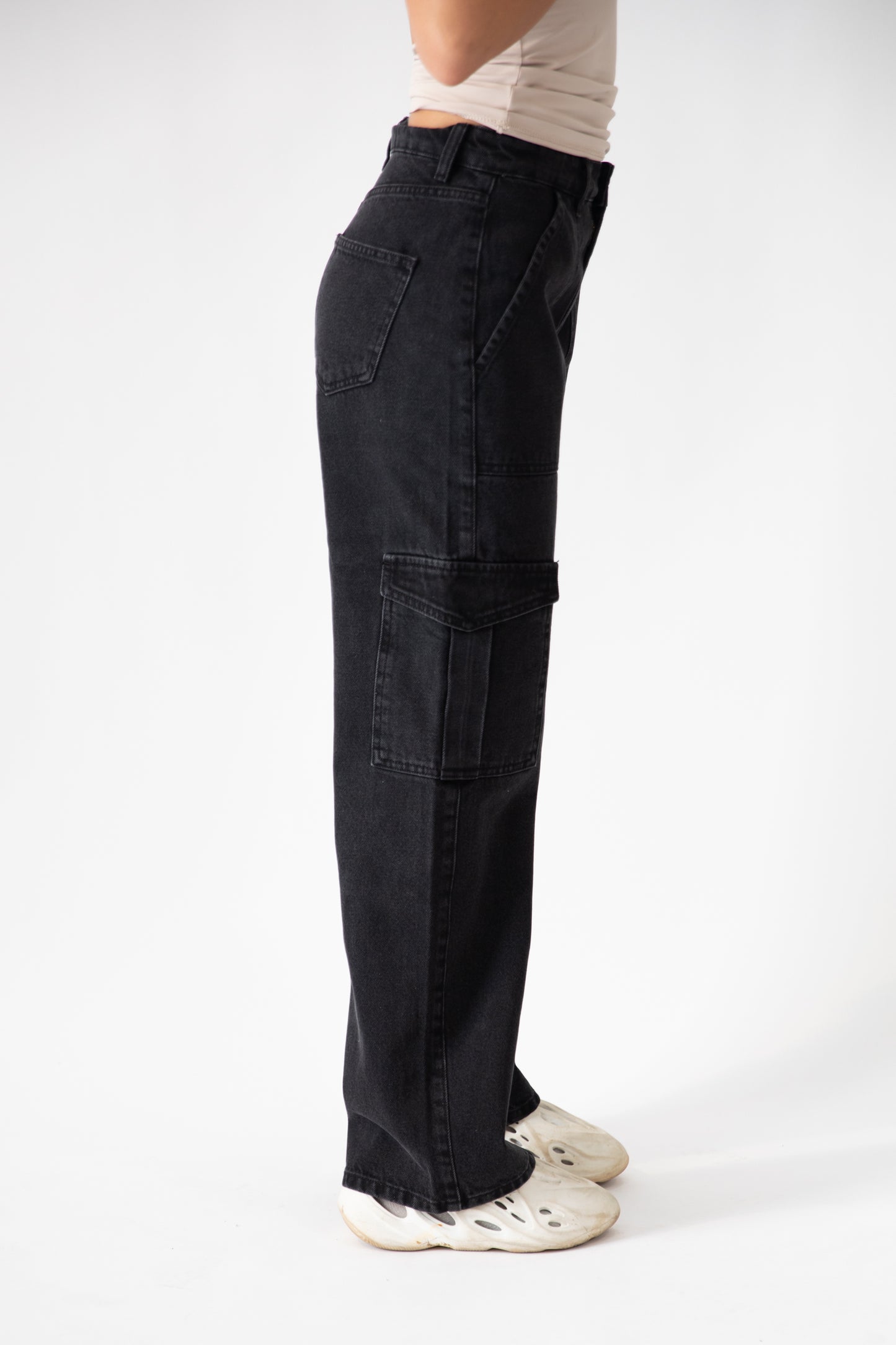 Elle High Waisted Wide Leg Cargo Jean