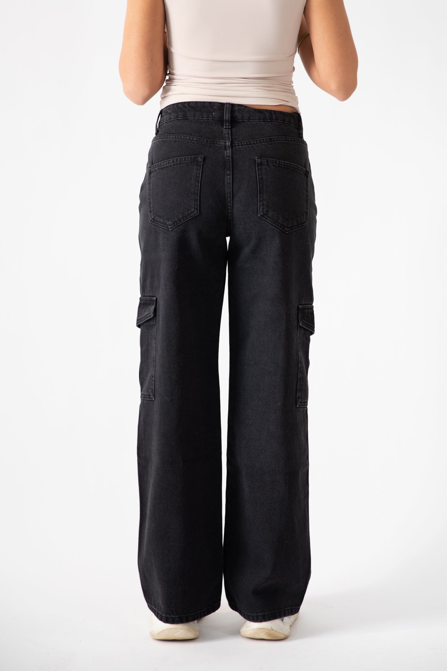 Elle High Waisted Wide Leg Cargo Jean