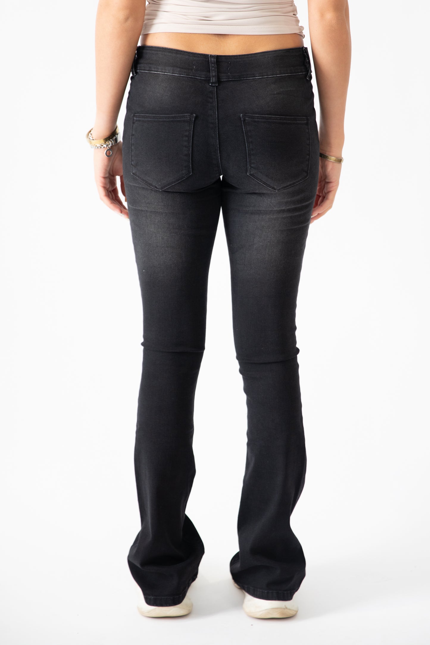 Pheobe LR Belted Low Rise Flare Jean