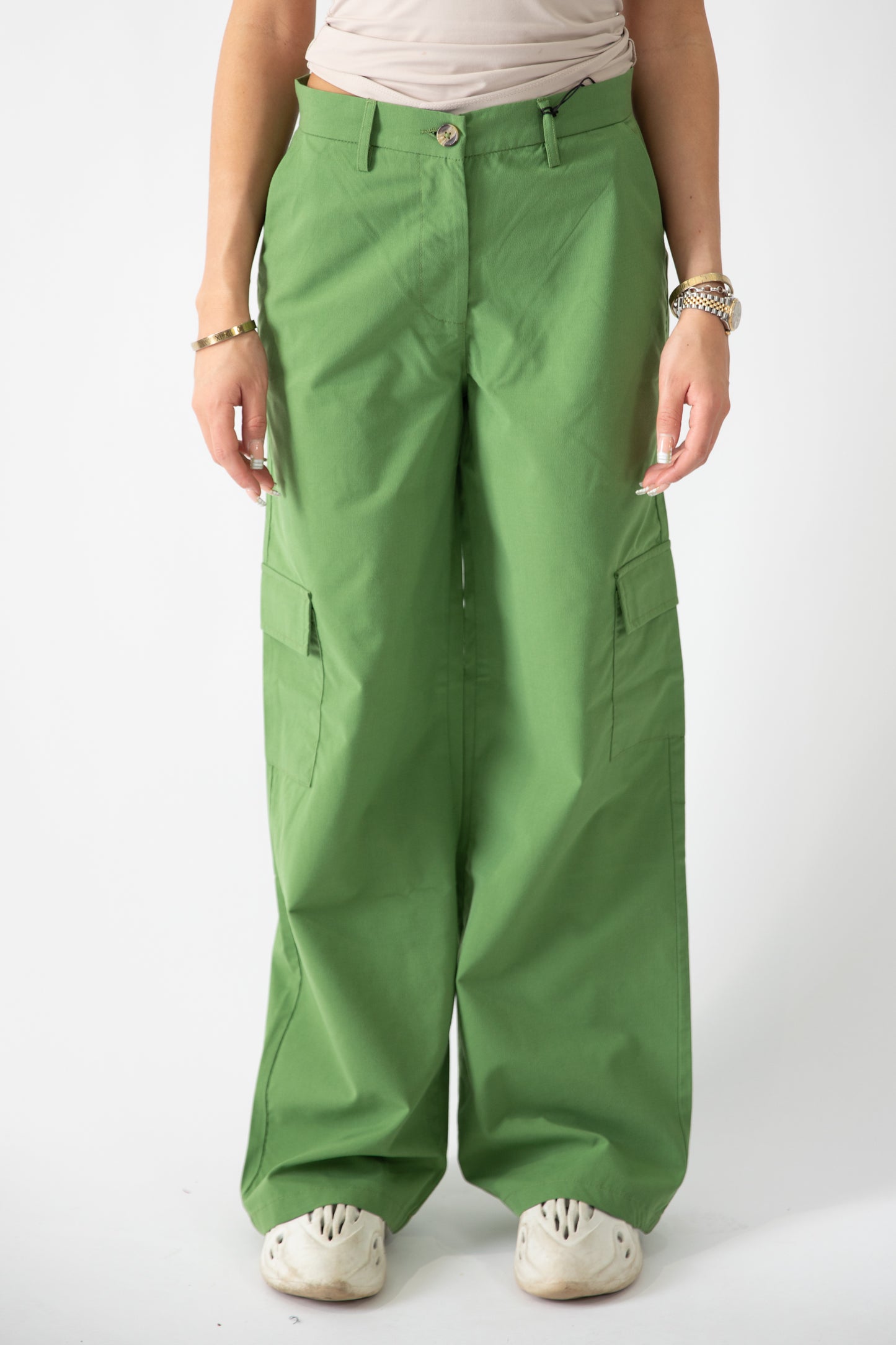 Del High Waisted Cargo Trousers