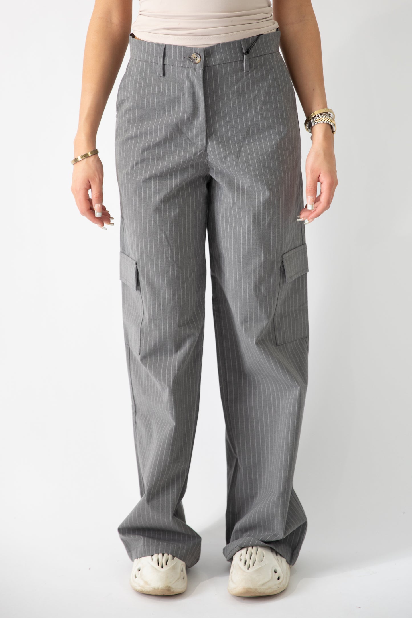Del High Waisted Cargo Trousers
