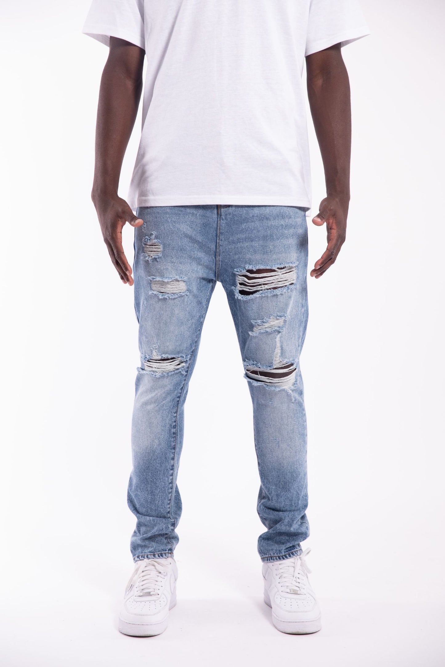 Drop Crotch Extreme Rip Jeans
