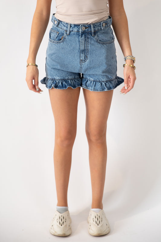 Thea Frill Denim Shorts